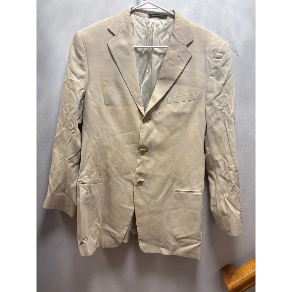 Emporio  Armani Made in Italy Blazer Sport Coat Mens39R Beige